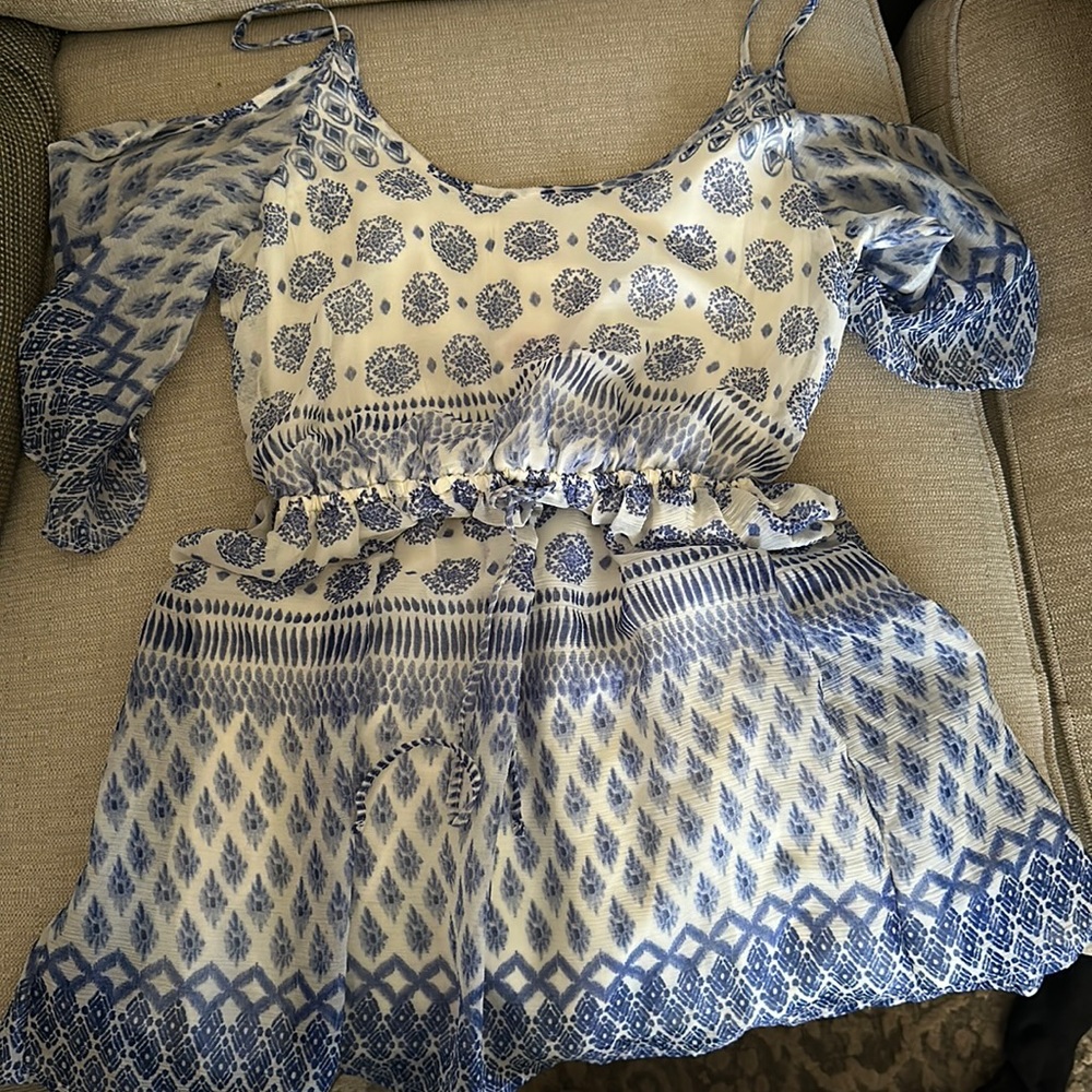 Blue chiffon dress